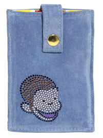 Leslie Newton Curious George Suede Phone Tote