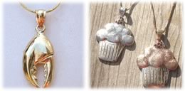 Lobster Claw and cupcake necklace