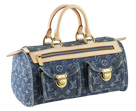 Louis Vuitton 2000s Denim Monogram Speedy Handbag · INTO