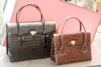 Large Box Car in espresso crocodile - $17,000, Classic Box Car in cognac crocodile - $11,000