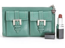 Luella Leather Clutch Wallet Green