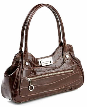 Maxx New York Small Faux-Crocodile Athena Satchel