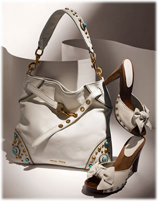 Miu Miu Buffalo Stone Hobo and Platform Slide