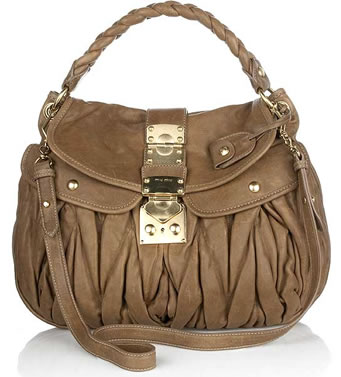 Miu Miu Coffer Leather Handbag