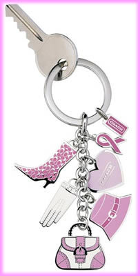 Coach Pink Multi Charm Keyfob