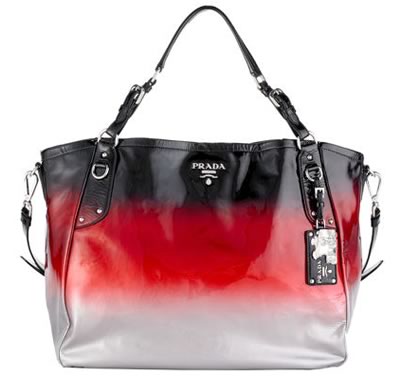 prada ombre patent leather tote