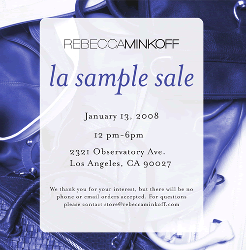 Rebecca Minkoff LA Sample Sale