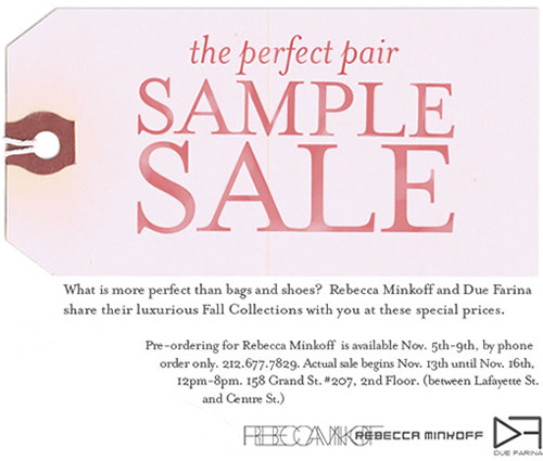 rebecca minkoff sample sale