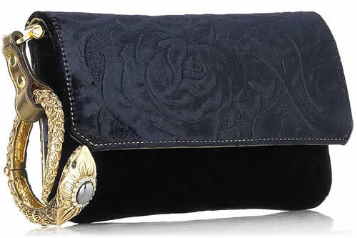 Roberto Cavalli Velvet Bracelet Clutch1