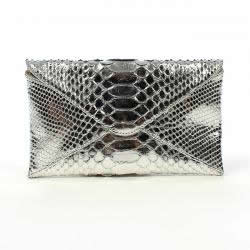 ted rossi python clutch silver