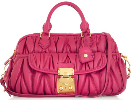 Miu Miu Fuchsia Matellase Tote Miu Miu Fuchsia Matellase Tote