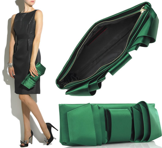 Valentino Satin Bow Front Clutch Valentino Satin Bow Front Clutch