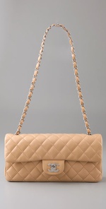 Chanel Vintage Camera Bag Beige Quilted Lambskin with 24K gold plated  hardware