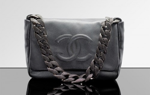 Chanel Iridescent Grained Calfskin Bag with engraved chain Chanel Iridescent Grained Calfskin Bag with engraved chain