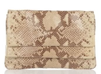 MICHAEL Michael Kors Beverly Python Embossed Leather Clutch