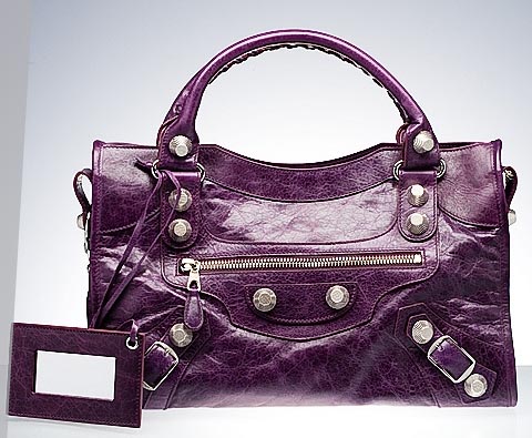 balenciaga city bag purple