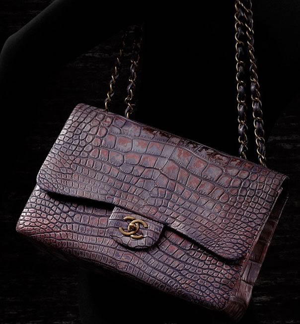 chanel alligator classic flap bag
