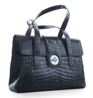 Tiffany Manhattan satchel in onyx glazed crocodile | $17,500