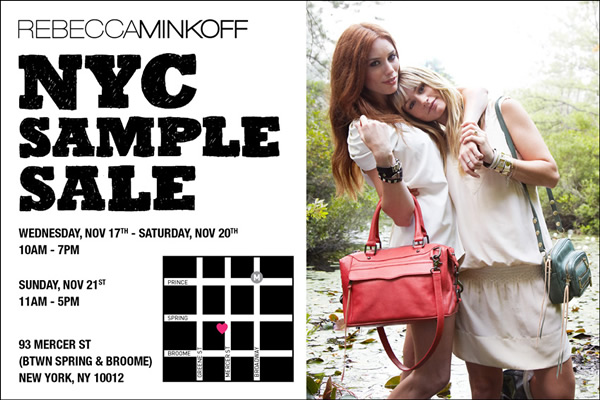 Rebecca Minkoff NYC Sample Sale (VIP PB + tPF night) - PurseBlog