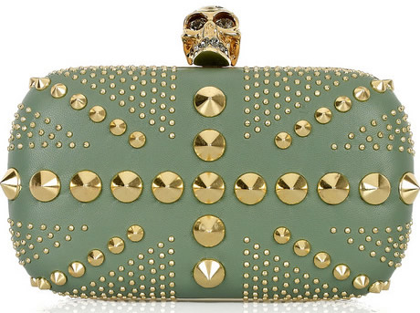 Brittania Punk leather box clutch