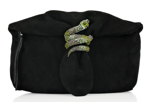 Jimmy Choo Candice Snake Suede Clutch