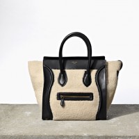 Celine Fall Shearling Luggage Tote