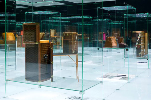 Visitors Look Exhibits Display Louis Vuitton Voyages Exhibition