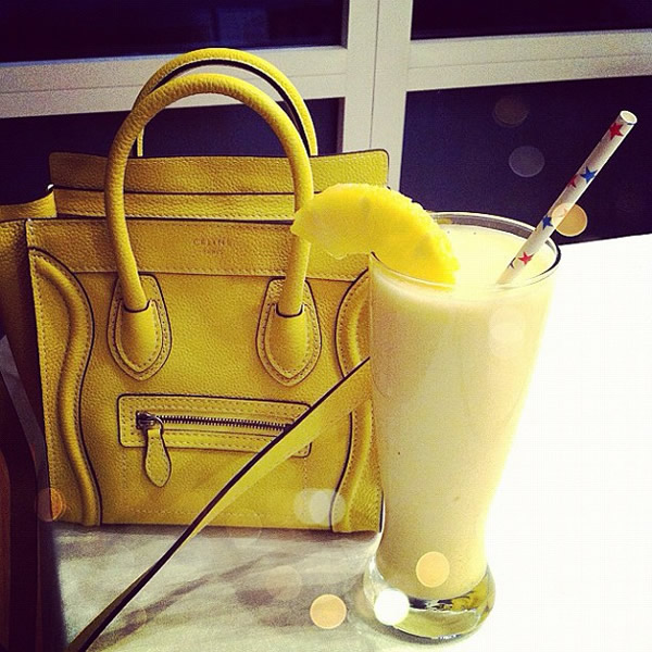 celine nano luggage yellow