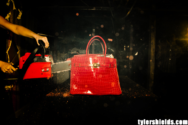 Alligator Eats $100,000 Birkin Bag in Tyler Shields Shoot