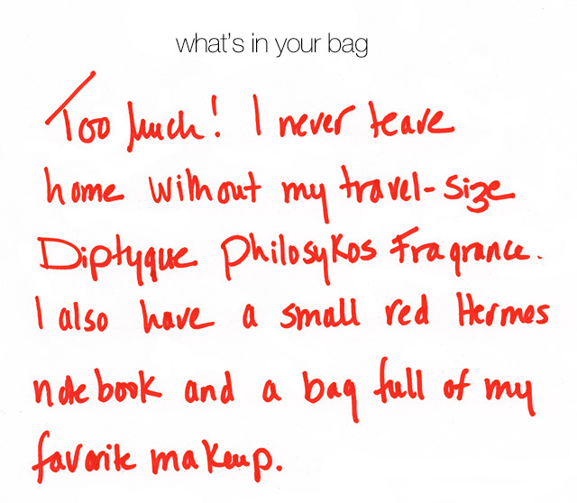 What's In Her Bag: Julia Sloan of NARS 84 NARS 12