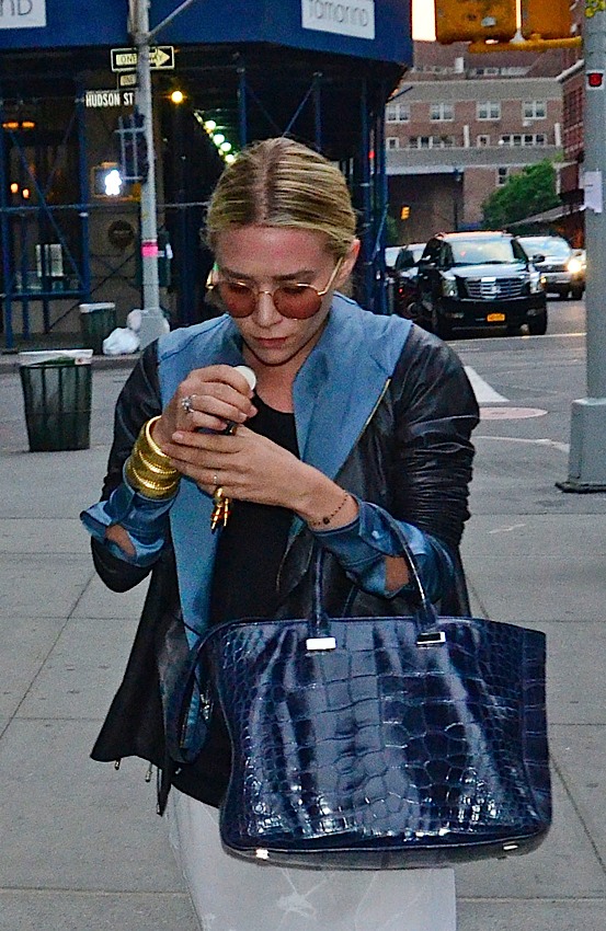 Ashley Olsen toting Gold Birkin 40cm