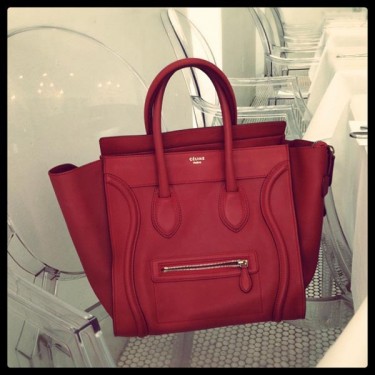 Red celine luggage bag deals