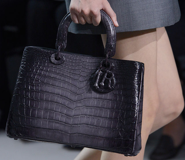 A BLACK CROCODILE LADY DIOR BAG, CHRISTIAN DIOR, 2012