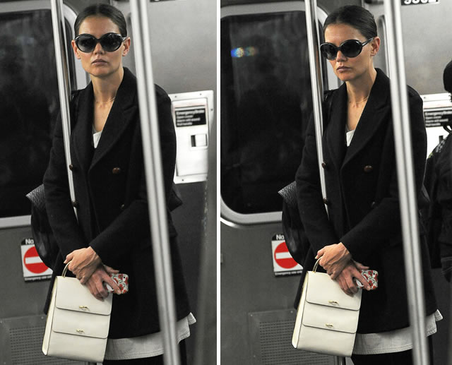 👏👏 @katieholmes with our GABRIELLE bag in Black + White Houndstooth!