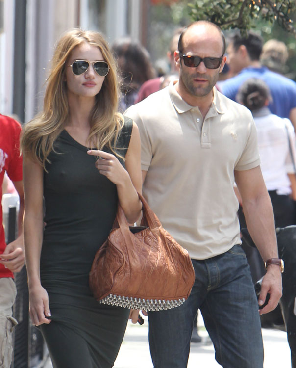 Just Can't Get Enough: Rosie Huntington-Whiteley Always Turns to Mid-Size  Black Bags - PurseBlog
