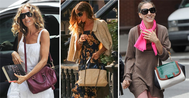 Sarah Jessica Parker carries Chanel, Rochas and a boatload of Louis Vuitton  luggage - PurseBlog