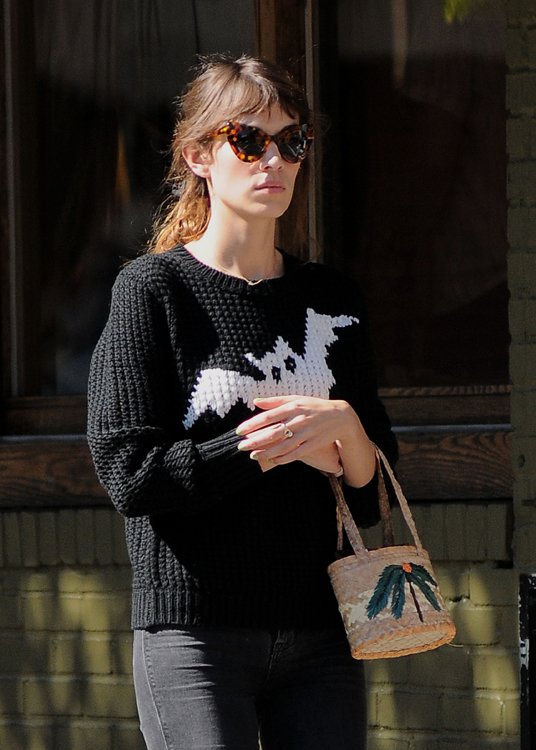 Alexa Chung wheels a Louis Vuitton suitcase around Manhattan - PurseBlog