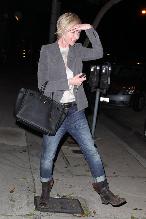 Portia De Rossi Leaves A Salon With Short Hair Purseblog