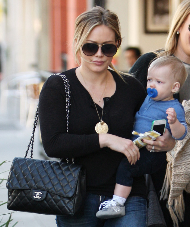 Hilary Duff Uses Goyard as a Baby Bag - PurseBlog