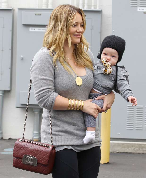 The Many Bags Of Hilary Duff Purseblog Hilary Duff Chanel Flap Burgundy