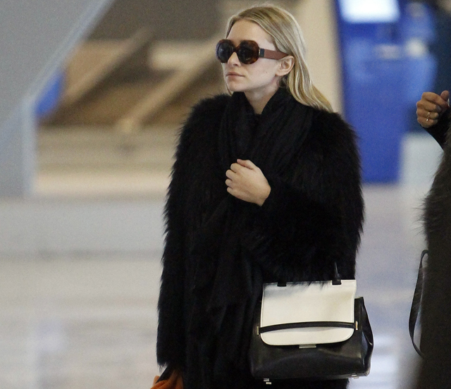 Ashley Olsen's Brown Wicker Bag