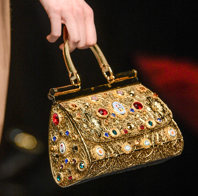 dolce and gabbana gold purse