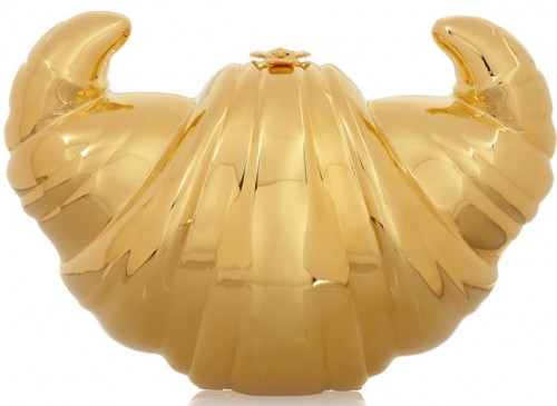 Charlotte Olympia Croissant gold-plated clutch