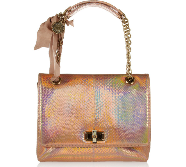 Lanvin Happy Holographic Python Shoulder Bag