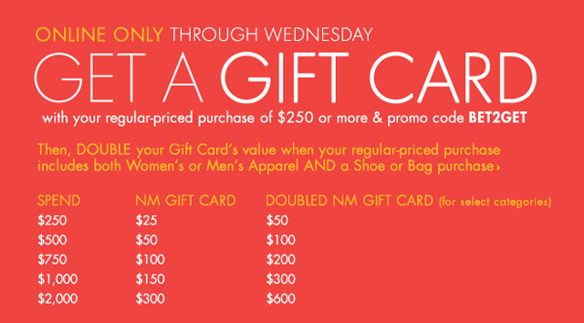 Neiman Marcus Spend Some Get Gift Card Event Now Through March 6