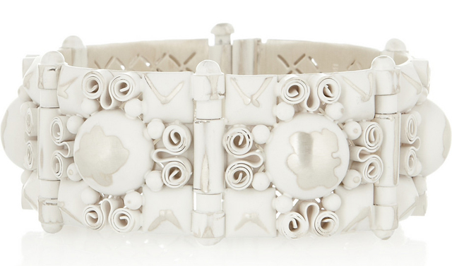 Bottega Veneta Enamled Sterling Silver Bracelet