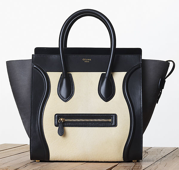 Celine Leather and Calf Hair Luggage Tote Fall 2013