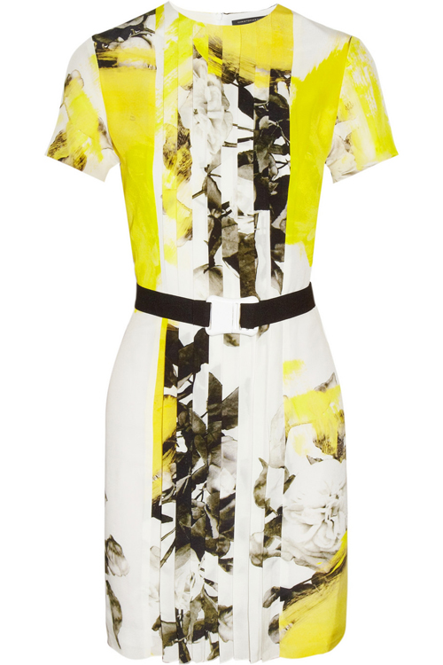 Christopher Kane Printed Silk Crepe de Chine Dress
