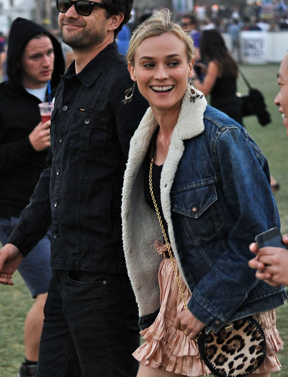Diane Kruger Dolce and Gabbana Leopard Bag Coachella