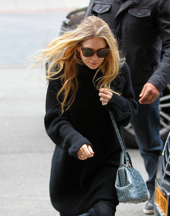 Mary-Kate Olsen steps out in a petite alligator bag from The Row